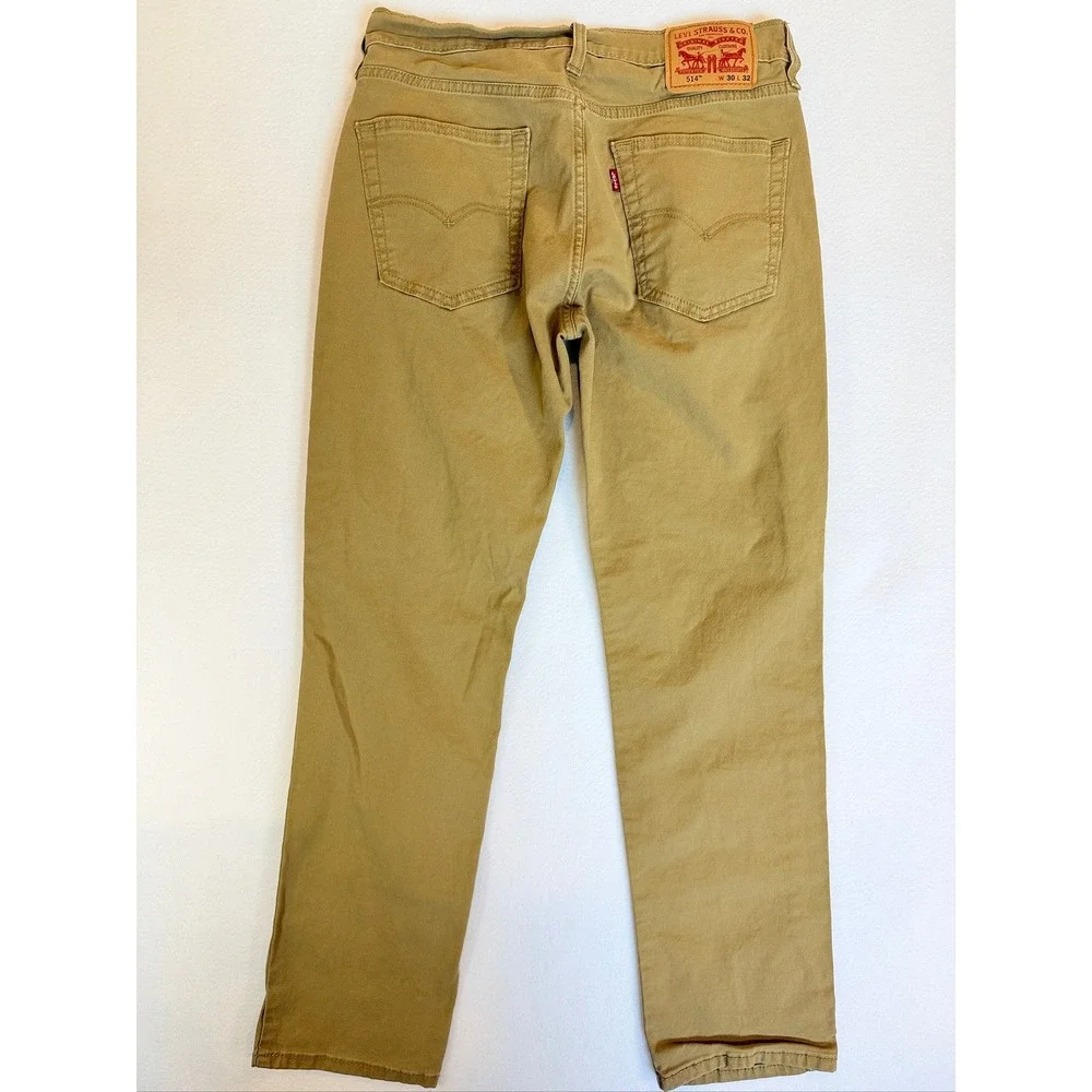 Levi's 514 Straight Fit Pants Mens 30x32 Tan Khaki Twill 00514-1779